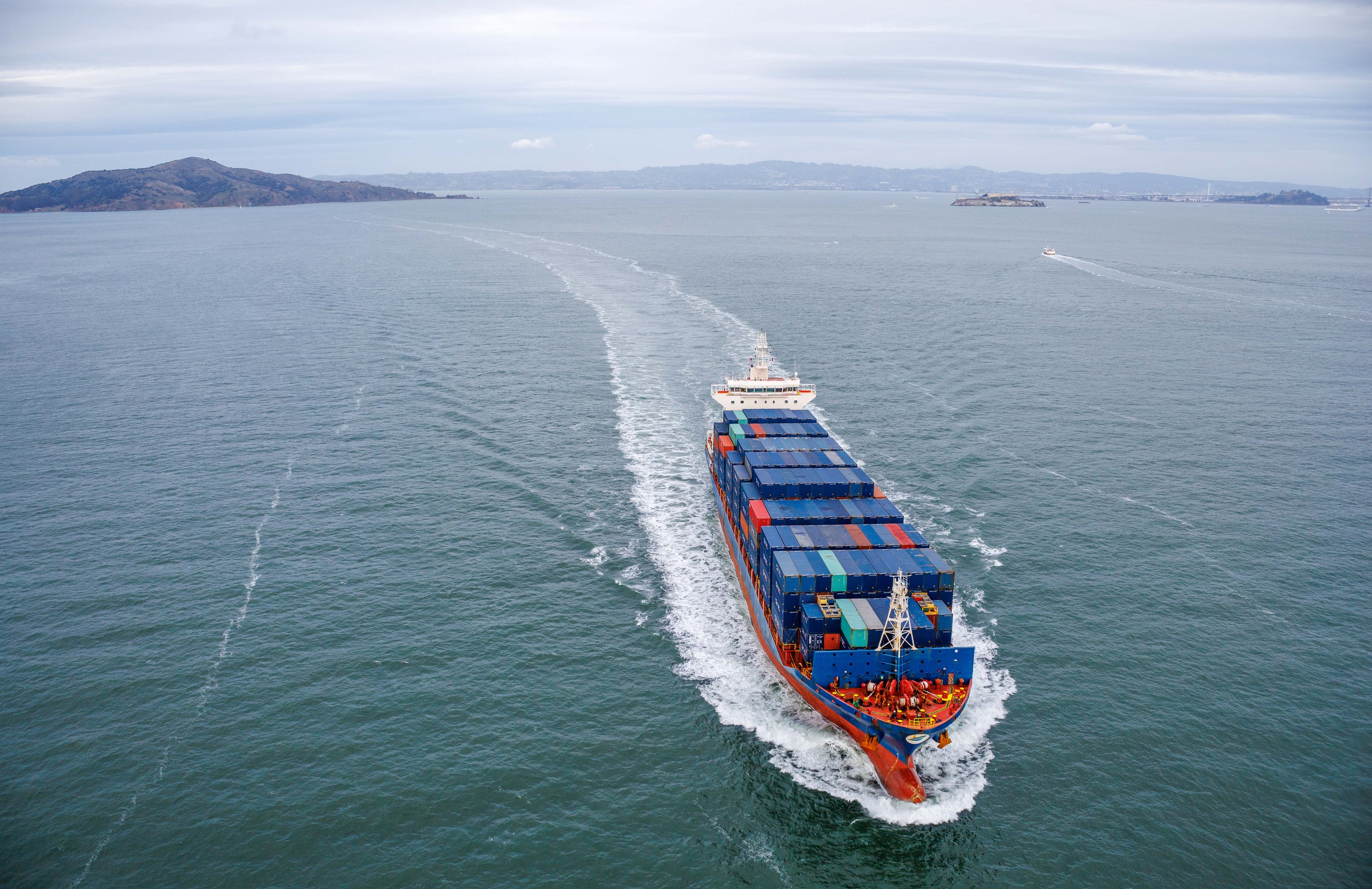 An Aerial Shot of a Cargo Ship